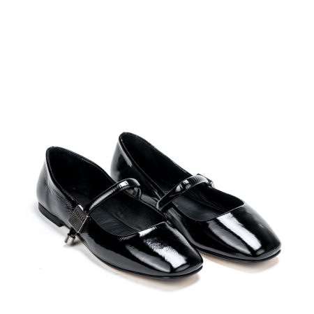 Ženske kožne baletanke Roberto-Serpentini-2049 crne ravne